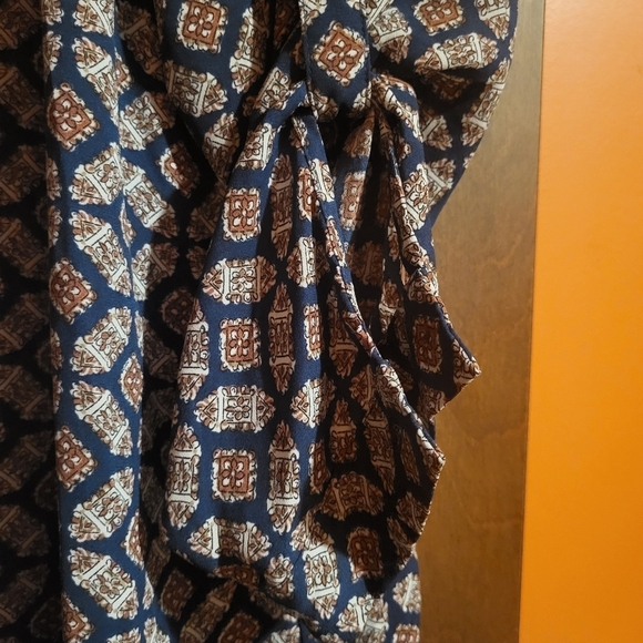 Black Rainn Print Long Sleeve Button 3/4 Sleeve Tunic Style Top Size XL - Picture 4 of 5